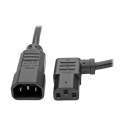 P004-002-13LA C14 to Left-Angle C13 Computer Power Extension Cord, PDU Style - 10A, 100â€“250V, 18 AWG, 2 ft.,