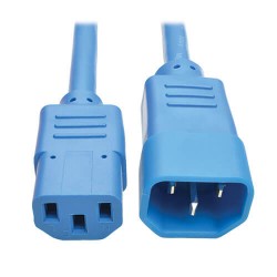 P005-002-ABL Heavy-Duty C13 to C14 PDU-Style Power Extension Cable - 15A, 100â€“250V, 14 AWG, 2 ft., Blue