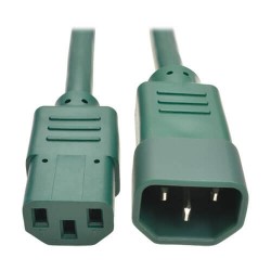 P005-002-AGN Heavy-Duty C13 to C14 PDU-Style Power Extension Cable - 15A, 100â€“250V, 14 AWG, 2 ft., Green