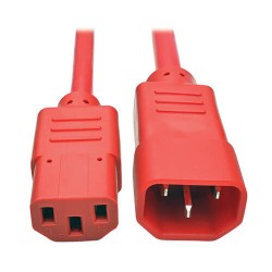 P005-003-ARD Heavy-Duty C13 to C14 PDU-Style Power Extension Cable - 15A, 100â€“250V, 14 AWG, 3 ft., Red