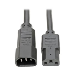 P005-006 Heavy-Duty C13 to C14 PDU-Style Power Extension Cable - 15A, 100â€“250V, 14 AWG, 6 ft., Black