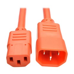 P005-006-AOR Heavy-Duty C13 to C14 PDU-Style Power Extension Cable - 15A, 100â€“250V, 14 AWG, 6 ft., Orange