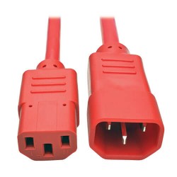 P005-006-ARD Heavy-Duty C13 to C14 PDU-Style Power Extension Cable - 15A, 100â€“250V, 14 AWG, 6 ft., Red