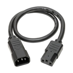 P005-18N Heavy-Duty C13 to C14 PDU-Style Power Extension Cable - 15A, 100â€“250V, 14 AWG, 1.5 ft., Black