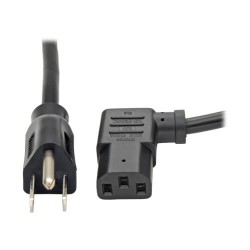 P006-006-13LA NEMA 5-15P to Left-Angle IEC-320-C13 Power Extension Cable, Heavy Duty - 10A, 125V, 18 AWG, 6 ft., Bl