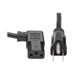 P006-014-13RA NEMA 5-15P to Right-Angle IEC-320-C13 Power Extension Cable, Heavy Duty - 10A, 125V, 18 AWG, 14 ft., 