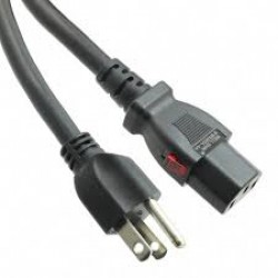 P007-L02 Computer Power Cord, NEMA 5-15P to Locking C13 - Heavy Duty, 15A, 125V, 14 AWG, 2 ft., Black