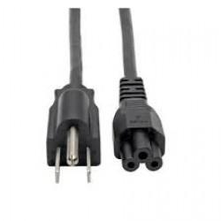 P013-006 3-Slot Power Cord, NEMA 5-15P to C5 - Laptop/Notebook, 10A, 125V, 18 AWG, 6 ft., Black