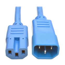 P018-006-ABL IEC C14 to IEC C15 Power Cable - Heavy Duty, 15A, 250V, 14 AWG, 6 ft., Blue