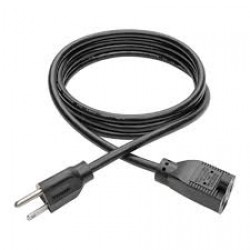 P022-006 Power Extension Cord, NEMA 5-15P to NEMA 5-15R - 10A, 120V, 18 AWG, 6 ft., Black