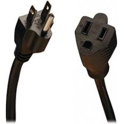 P022-025 Power Extension Cord, NEMA 5-15P to NEMA 5-15R - 10A, 120V, 18 AWG, 25 ft., Black