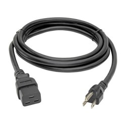P034-008 Computer Power Cable, C19 to 5-15P - Heavy Duty, 15A, 125V, 14 AWG, 8 ft., Black