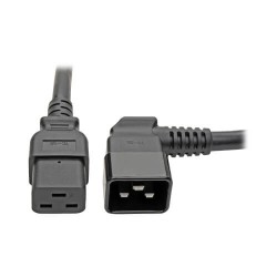 P036-002-20LA C19 to Left-Angle C20 Heavy-Duty Extension Cord - 20A, 250V, 12 AWG, 2 ft., Black