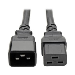 P036-002-6 C19 to C20 Heavy-Duty Extension Cord - 20A, 250V, 12 AWG, 2 ft., Black, 6-Pack