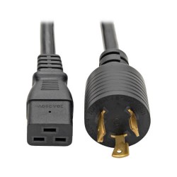 P040-010 C19 to L6-20P Heavy-Duty Power Cord - 20A, 250V, 12 AWG, 10 ft., Black