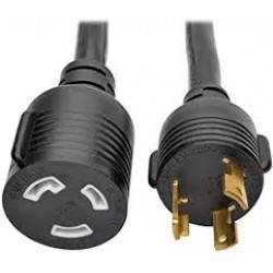 P046-015-LL-30A L5-30P to L5-30R Heavy-Duty Extension Cord - 30A, 125V, 10 AWG, 15 ft., Black, Locking Connectors