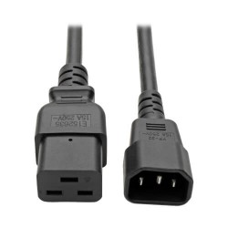 P047-002 C19 to C14 Power Cord - Heavy Duty, 15A, 100-250V, 14 AWG, 2 ft., Black