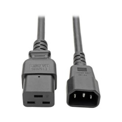 P047-006-10A C19 to C14 Power Cord - 10A, 100-250V, 16 AWG, 6 ft., Black