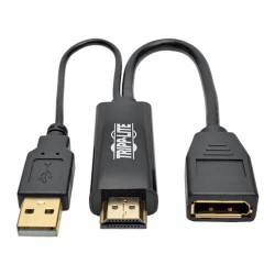 P130-06N-DP-V2 HDMI to DisplayPort Active Converter 4K with USB Power, HDMI to DisplayPort (M/F), 4096 x 2160/4K x 