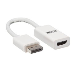 P136-06N-HDR-W DisplayPort to HDMI 4K Active Adapter with HDR - M/F, 4K @ 60 Hz, DP 1.2, HDMI 2.0, HDCP 2.2, White