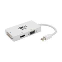P137-06N-HDV4KW Keyspan Mini DisplayPort 1.2 to VGA/DVI/HDMI Adapter, 4K x 2K HDMI @ 24/30 Hz, Thunderbolt 1/2, Whi
