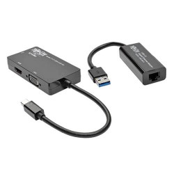 P137-GHDV-V2-K 4K Video and Ethernet 2-in-1 Accessory Kit for Microsoft Surface and Surface Pro with RJ45, DVI, VGA