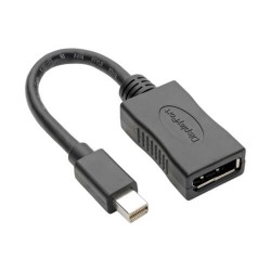 P139-06N-DP4K6B Mini DisplayPort to DisplayPort Adapterâ€”4K x 2K @ 60 Hz, Keyspan, Black, 6 in.