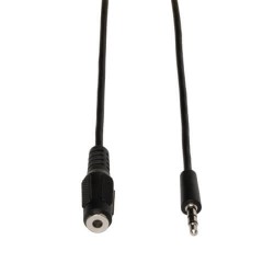 P312-001 3.5mm Mini Stereo Audio Cable for Microphones, Speakers and Headphones (M/M), 1-ft.