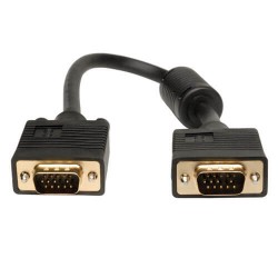 P502-001 VGA Coaxial High-Resolution Monitor Cable with RGB Coaxial (HD15 M/M), 2048 x 1536 (1080p), 1 ft.