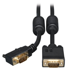 P502-010-RA VGA Coaxial High-Resolution Monitor Cable with RGB Coaxial (HD15 M/M), Right-Angle Connector, 2048 x 15