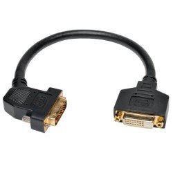 P562-001-45L DVI Dual Link Digital Extension Adapter Cable with 45 degree Left Plug (DVI-D M/F), 1-ft.