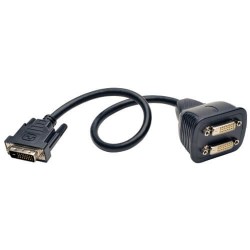 P564-001 DVI Y Splitter Cable, Digital Monitors (DVI-D M to 2x F), 1-ft.