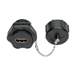 P569-000-FF-IND 4K HDMI Coupler with Ethernet (F/F), Industrial High Speed, 4K x 2K (@ 60 Hz), IP67 Rated, Dust Cap