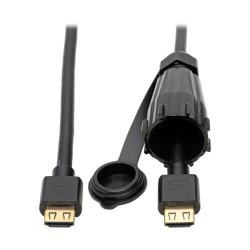P569-006-IND High-Speed HDMI Cable with Hooded Connector - Industrial, IP67-Rated, 4K, Ethernet, M/M, Black, 6 ft. 