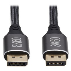 P580-009-8K6 DisplayPort 1.4 Cable - 8K UHD @ 60 Hz, HDR, HBR3, HDCP 2.2, 4:4:4, BT.2020, M/M, Black, 9 ft.