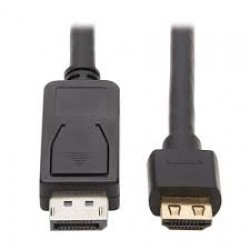 P582-010-4K6AE DisplayPort 1.2 to HDMI 2.0 Active Adapter Cable (M/M) - Secure-Grip Plugs, 4K @ 60 Hz, 10 ft., Blac