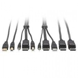 P783-006-DPU DisplayPort KVM Cable Kit - DP, USB, 3.5 mm Audio (3xM/3xM) + USB (M/M) + DP (M/M), 4K, 6 ft., Black