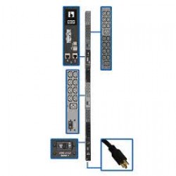 PDU3EVN10L1530B 10kW 3-Phase Monitored PDU, LX Interface, 208/240V Outlets (42 C13/6 C19), LCD, NEMA L15-30P, 3m/10