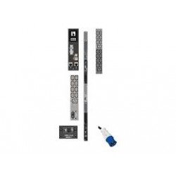 PDU3EVN6G30B 10kW 3-Phase Monitored PDU, LX Interface, 208/240V Outlets (42 C13/6 C19), LCD, IEC-309 30A Blue, 1.8m