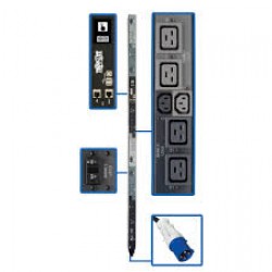 PDU3EVSR6G60A 16.2kW 3-Phase Switched PDU - 6 C13 & 12 C19 Outlets, IEC 309 60A Blue, 0U, Outlet Monitoring, TA