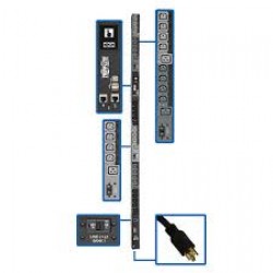 PDU3EVSR6L2130 10kW 3-Phase Switched PDU, LX Interface, 208/240V Outlets (24 C13/6 C19), LCD, NEMA L21-30P, 1.8m/6 