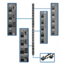 PDU3V602D354A 17.3kW 3-Phase Vertical PDU Strip, 208V Outlets (42 C13 & 12 C19), 0U Rack-Mount, Accessory for S