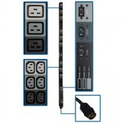 PDU3V6H50 - 12.6kW 208V 3-Phase Basic PDU - 45 Outlets (36 C13, 9 C19), Hubbell 50A CS8365C Input, 6 ft. Cord, 70 i