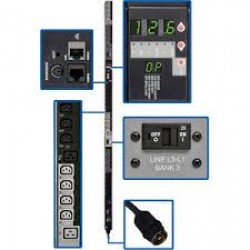 PDU3VS6H50 14.5kW 3-Phase Switched PDU, 200/208/240V Outlets (24-C13, 6-C19), Hubbell 50A CS8365C, 6ft Cord, 0U Ver