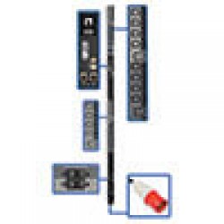 PDU3XEVSR6G63B 27.7kW 3-Phase Switched PDU, LX Platform Interface, 220/230V Outlets (24 C13/6 C19), Touchscreen LCD