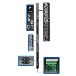 PDU3XEVSRHWB 28.8kW 3-Phase Switched PDU, LX Platform Interface, 220/230/240V Outlets (24 C13/6 C19), LCD, Hardwire