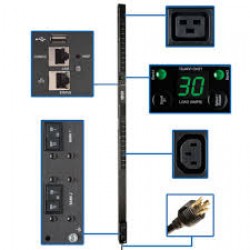 PDUMV30HVNETLX 5/5.8kW Single-Phase Switched PDU with LX Platform Interface, 208/240V Outlets (20 C13 & 4 C19),