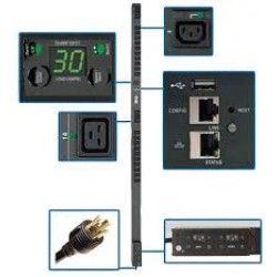 PDUMVR30HVNETLX 5/5.8kW Single-Phase Switched PDU, Outlet Monitoring, 208/240V Outlets (20 C13 & 4 C19), 0U, LX