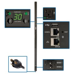PDUNVR30LX 2.9kW Single-Phase Monitored Per-Outlet PDU - LX Platform, 24 5-15/20R Outlets (120V), L5-30P Input, 0U,