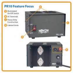 PR10 10-Amp DC Power Supply, 13.8VDC, Precision Regulated AC-to-DC Conversion